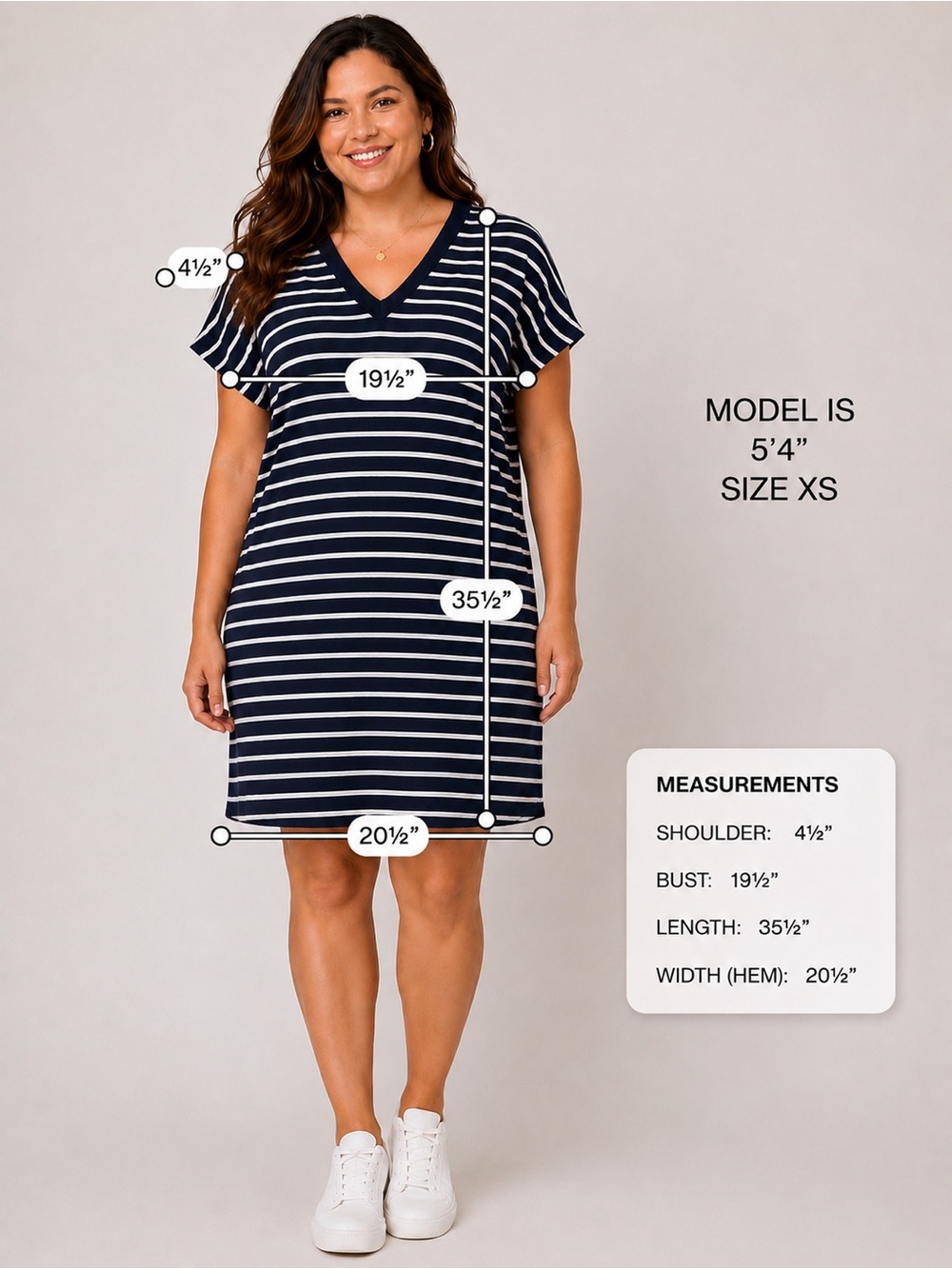 GAP Navy & White‎ Striped T-Shirt Dress Women’s XS Soft Stretch